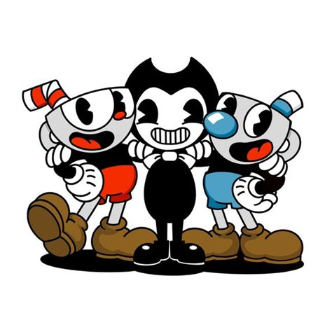 Cuphead Mugman & Bendy Fan Art Sticker - Etsy Israel