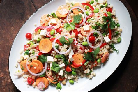 Israeli Couscous and Mixed Vegetable Salad Recipe by Chitra Agrawal