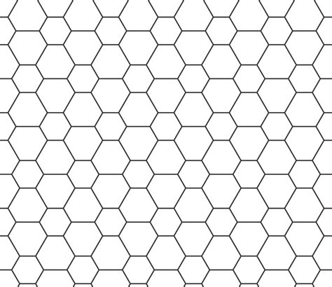 Abstract seamless honeycomb pattern, black and white outline of hexagons of different sizes ...