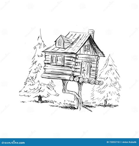 House on chicken legs stock illustration. Image of surreal - 72055718