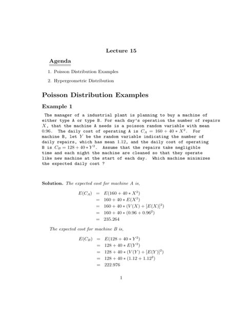 Poisson Distribution Examples