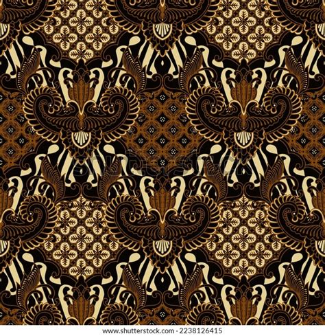 Clasic Indonesian Premium Batik Sogan Pattern Stock Vector (Royalty ...