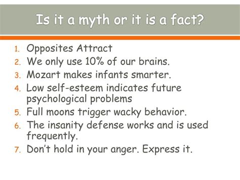 PPT - Myths of Popular Psychology PowerPoint Presentation, free download - ID:1875136