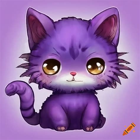 Chibi cat purple on Craiyon