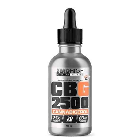 2500mg Zero High® CBG Oil (Cannabigerol) - Maximum Strength - 83 mg Per ...