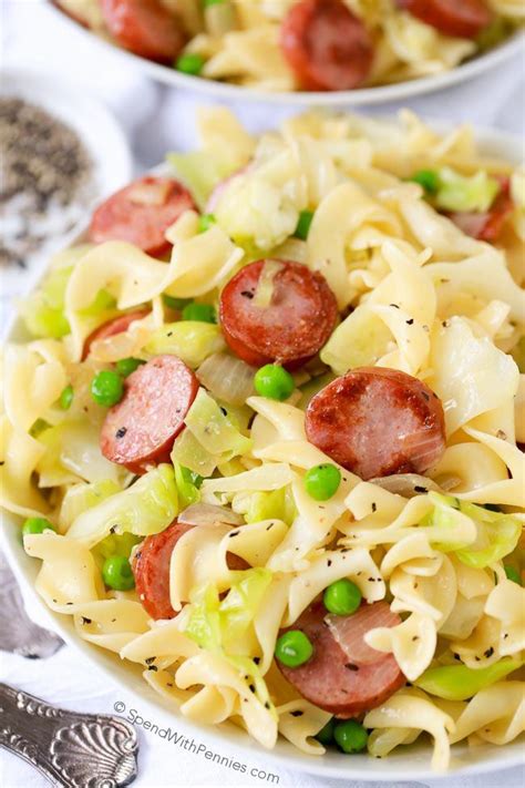 Cabbage and Noodles is a quick and easy Polish recipe with tender sweet cabbage, egg noodles and ...