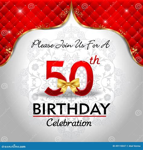 Celebrating 50 Years Birthday, Golden Red Royal Background Stock Vector ...