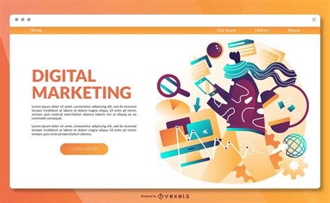 Digital Marketing Landing Page Template Vector Download