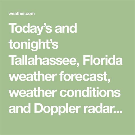 Tallahassee, FL Weather Forecast and Conditions - The Weather Channel | Weather.com | The ...