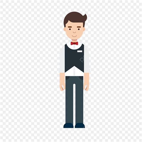 Waiter Cartoon Vector Art PNG, Boy Cartoon Cartoon Waiter Male Waiter ...