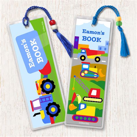 Under Construction Personalized Kids Bookmark Set – Art Appeel