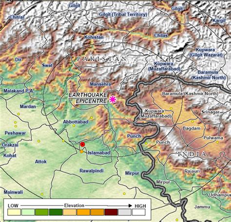 Kashmir Earthquake Map