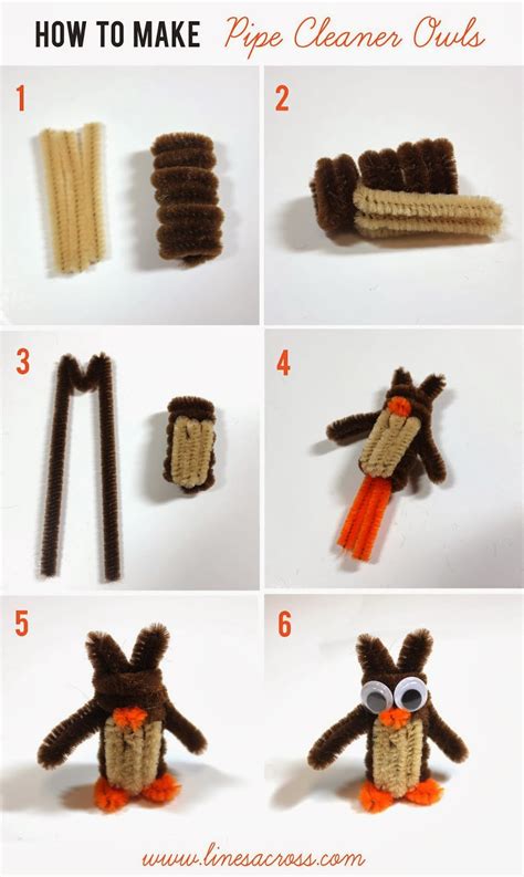 How to Make Pipe Cleaner Owls - Lines Across