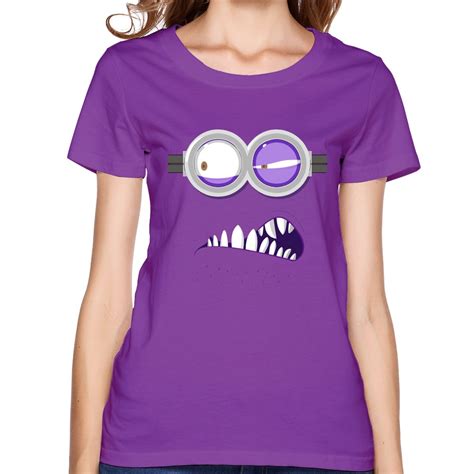 Custom Minion Women's T Shirt Despicable Me Donny T Shirts Women Purple Color Short Sleeve Free ...