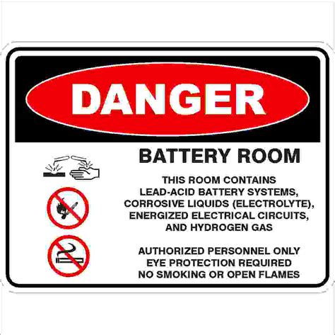 BATTERY ROOM - DETAILED | Discount Safety Signs Australia