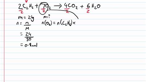 Stoichiometry - Combustion of Ethane - YouTube