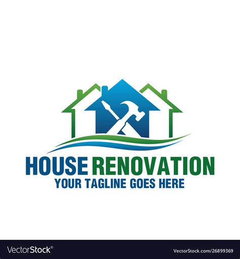 Logo house renovation Royalty Free Vector Image