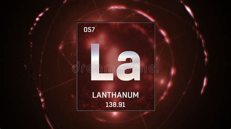 Lanthanum As Element 57 of the Periodic Table 3D Illustration on Blue Background Stock ...