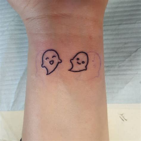 Happy ghost for happy folks! Thanks to @sazzypants19 for getting these little spectre! #tattoo ...