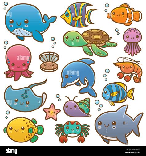 Cartoon sea animals hi-res stock photography and images - Alamy