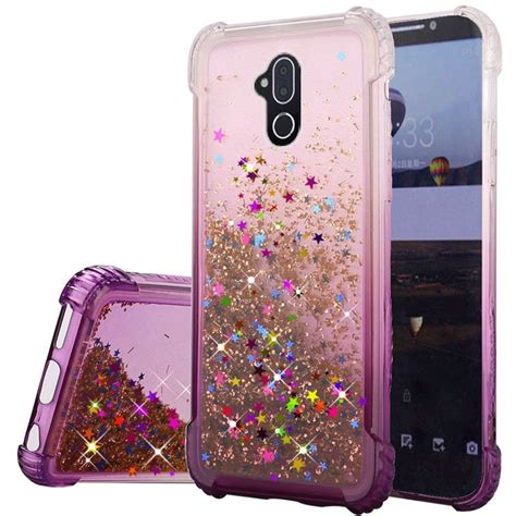 Alcatel 7 (2018) Phone Case Liquid Quicksand with Glitter Two Tone ...