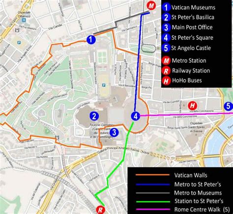 Vatican museum entrance map - Entrance to Vatican museum map (Southern ...