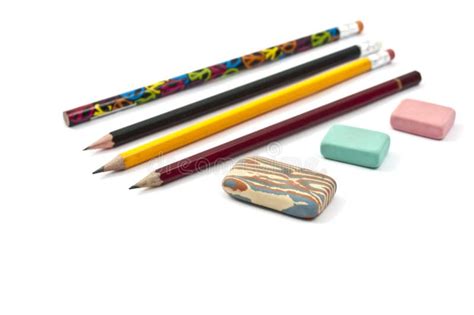 Erasers, Pencils Royalty Free Stock Photography - Image: 16044667