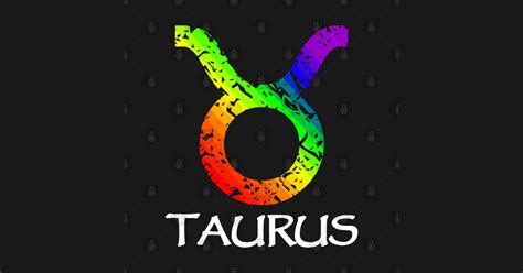 Taurus Zodiac Symbol in Rainbow Color - Taurus Zodiac Sign - T-Shirt ...