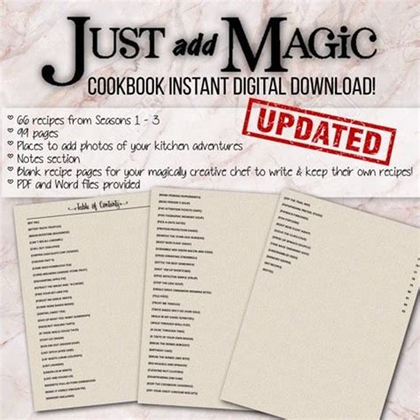 Just Add Magic Cookbook Printable Download Gift for Kids | Etsy