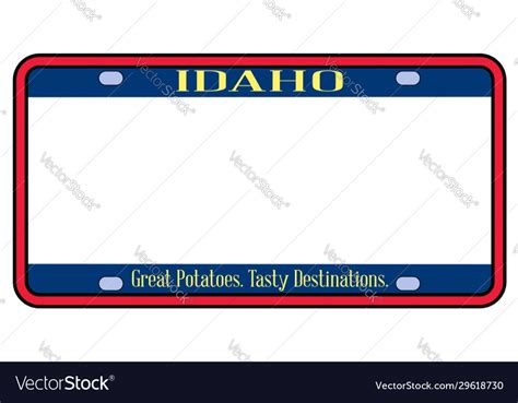 Blank idaho state license plate Royalty Free Vector Image