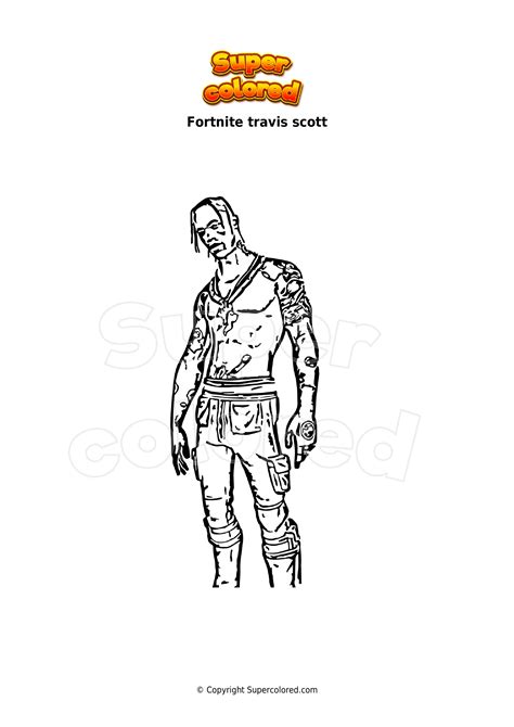 Coloring Page Fortnite Travis Scott Supercolored | Hot Sex Picture