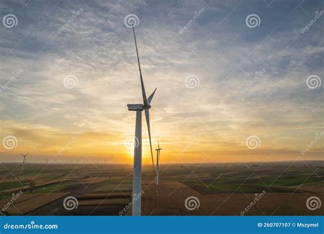 Aerial View of Wind Turbine Stock Image - Image of clean, farm: 260707107