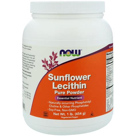 NOW Foods - Sunflower Lecithin Pure Powder - Elite Health Supplements