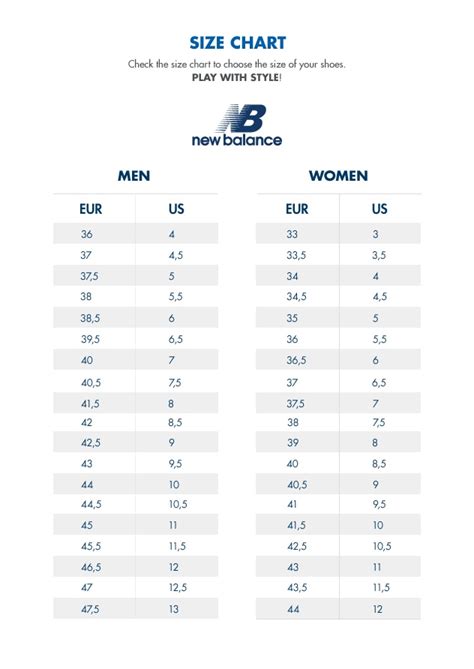 New Balance Shoe Width Chart