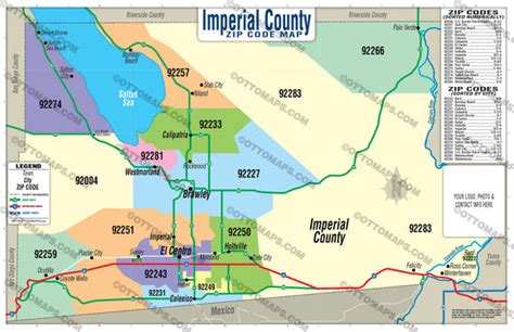 Imperial County Zip Code Map – Otto Maps