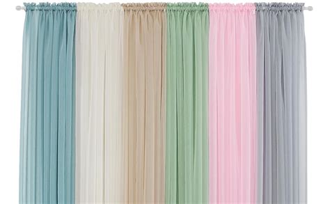 MYSTIC-HOME White Sheer Curtains 84 Inches Long, Rod Pocket Sheer Drapes for Living Room ...