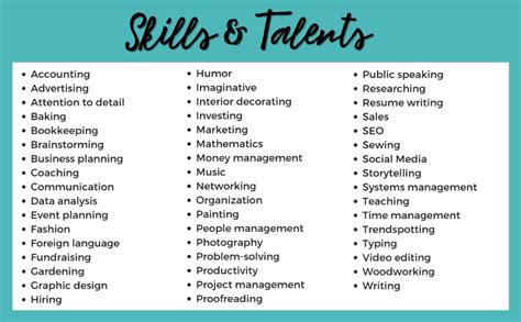 Personal Skills List And Examples