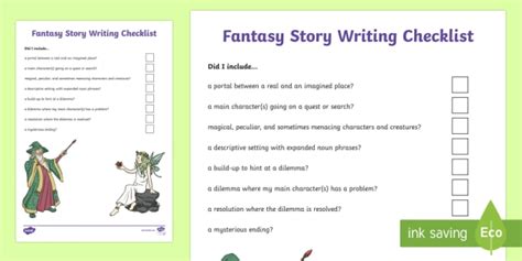 Fantasy Story Writing Checklist - Primary Resources - KS2