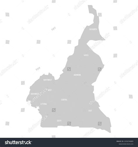 Cameroon Political Map Administrative Divisions Stock Vector (Royalty ...