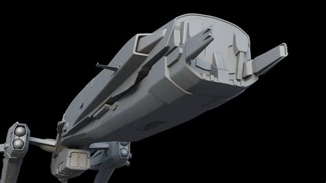 Sci-Fi Space Frigate 3D Model by 3dmode