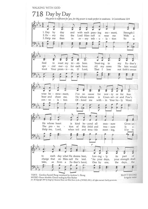 hymn-Day By Day Sheet Music pdf, - Free Score Download ★