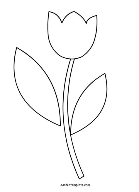 Tulip Leaf Outline | Flower templates printable, Flower template, Flower printables free