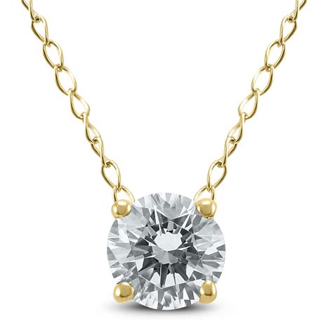 Szul Jewelry - 1/4 Carat Floating Round Diamond Solitaire Necklace in ...