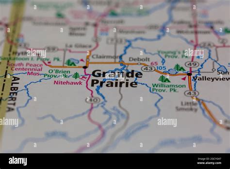 Grande prairie on a map hi-res stock photography and images - Alamy