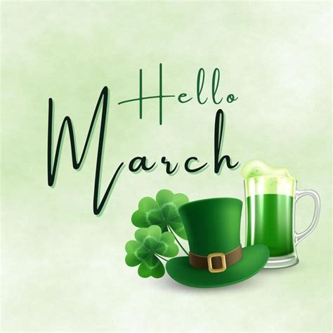 Green Hello March Patrick's Day Instagram Post