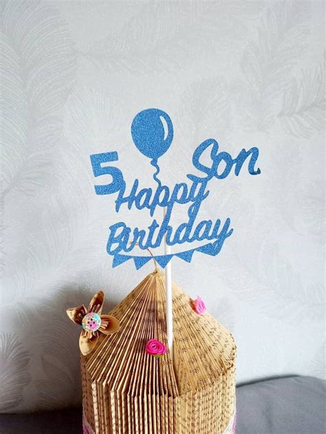 Happy Birthday Son Cake Topper - Etsy