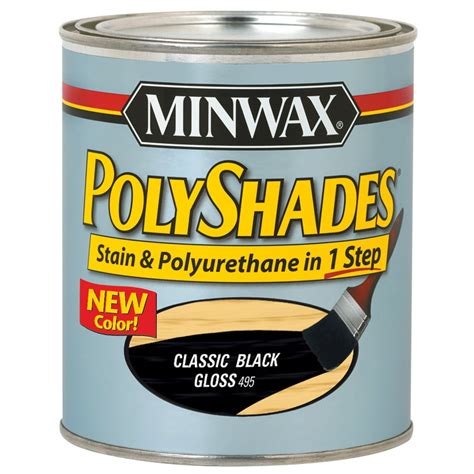 Minwax PolyShades Semi-Transparent Gloss Classic Black Oil-Based Stain 1 qt. - Case Of: 4 ...