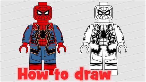 How to draw Lego Spider Man from Marvel's Avengers - YouTube