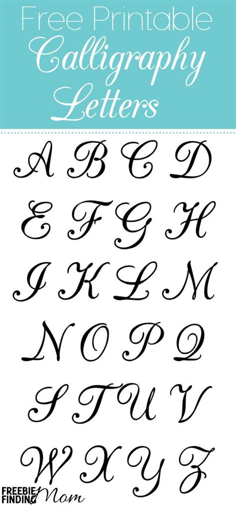 5 Free Printable Alphabet Calligraphy Letters - Freebie Finding Mom | Lettering, Lettering ...