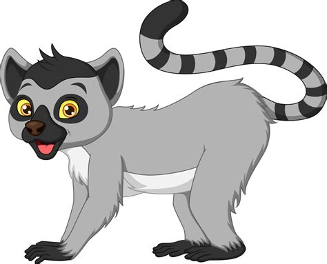 Cute lemur cartoon on white background 5113051 Vector Art at Vecteezy